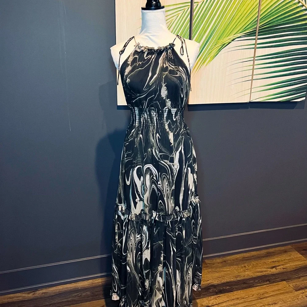 BANANA REPUBLIC Halter Maxi Dress Size XS - Picture 6 of 11